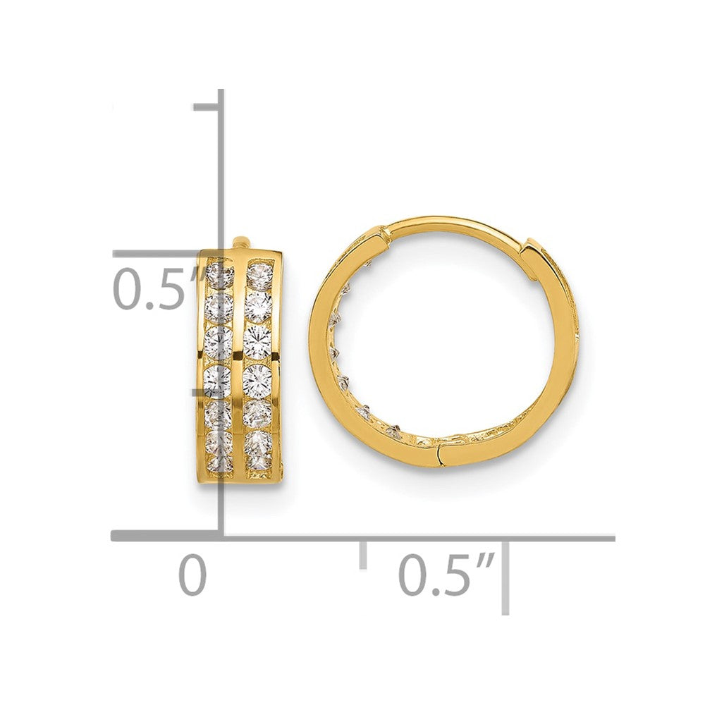 14k Yellow Gold 11.9 mm Hinged Hoop Earrings (1.16 grams)
