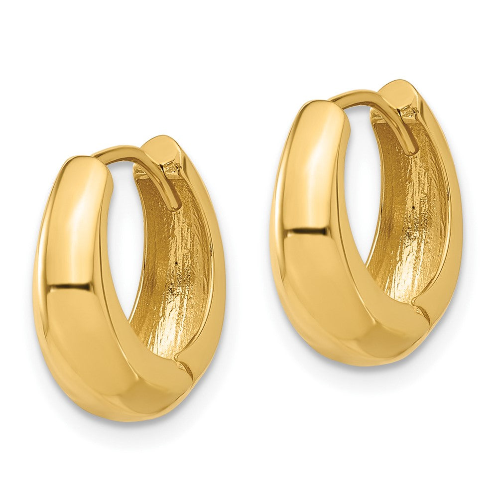 14k Yellow Gold 14.6 mm Polished Hinged Huggie Hoop Earrings (2.89 grams)