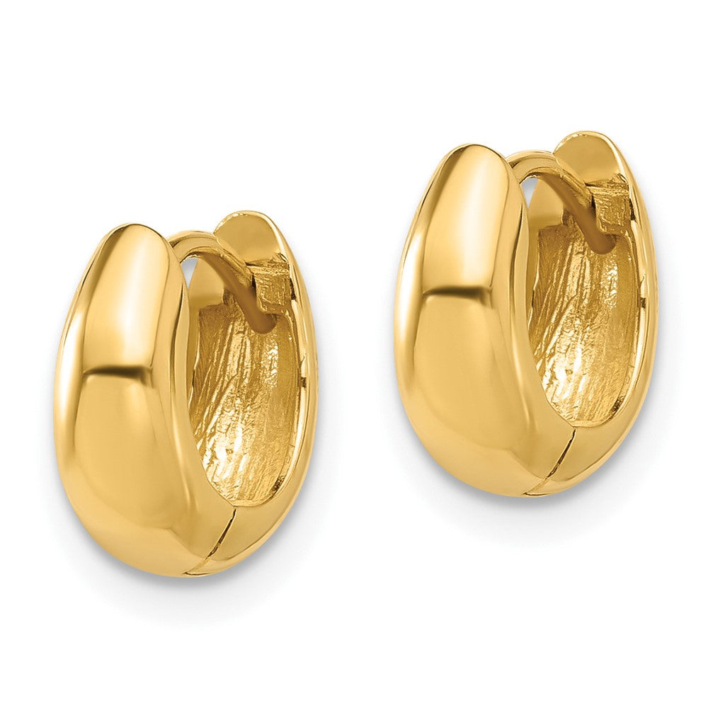 14k Yellow Gold 11.6 mm Polished Hinged Huggie Hoop Earrings (2.12 grams)