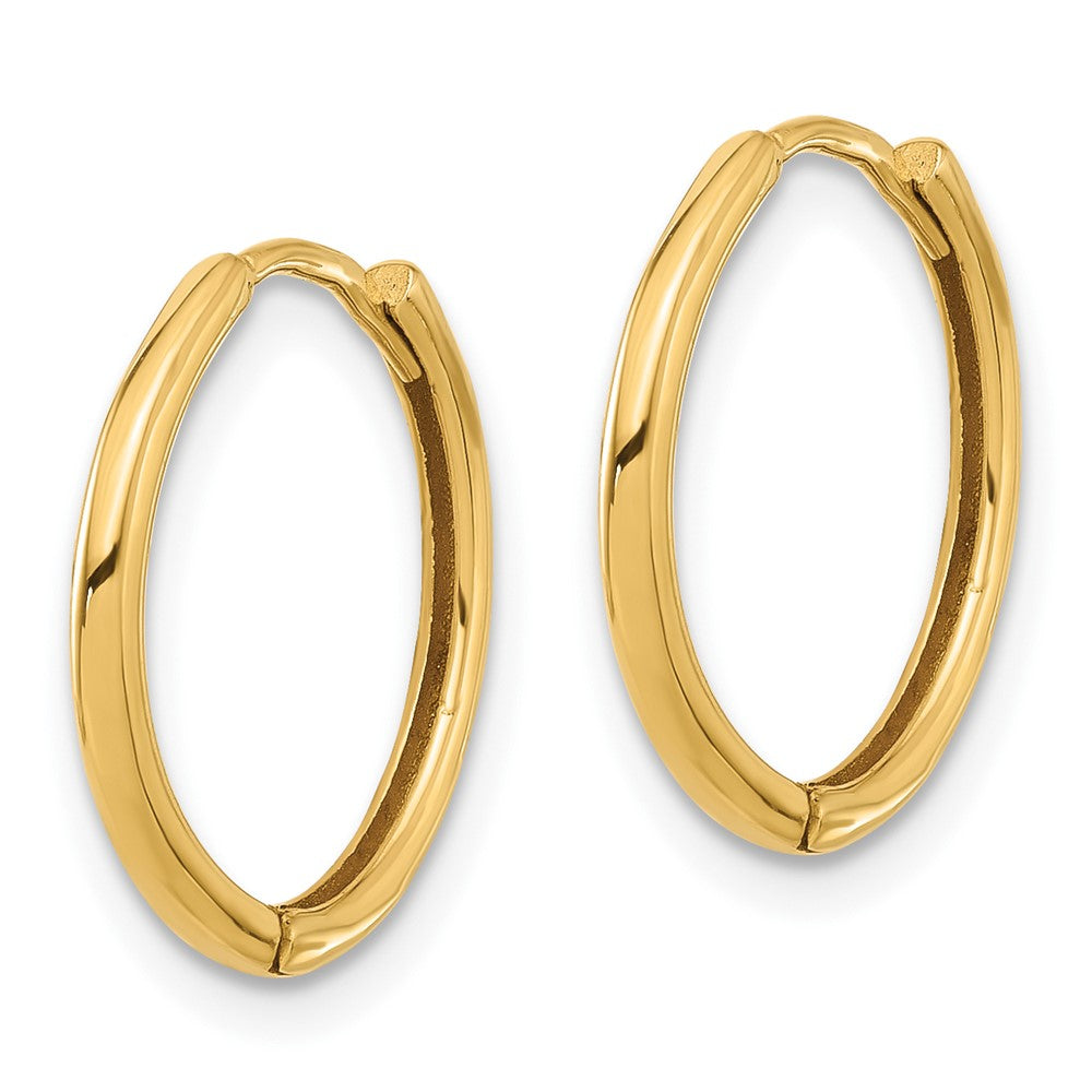 14k Yellow Gold 16 mm Polished Hinged Hoop Earrings (1.61 grams)