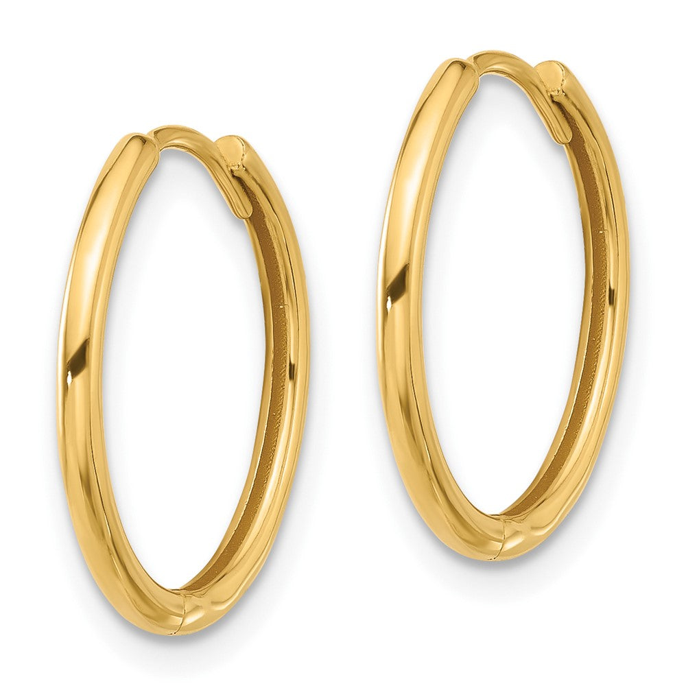 14k Yellow Gold 18 mm Polished Hinged Hoop Earrings (1.8 grams)