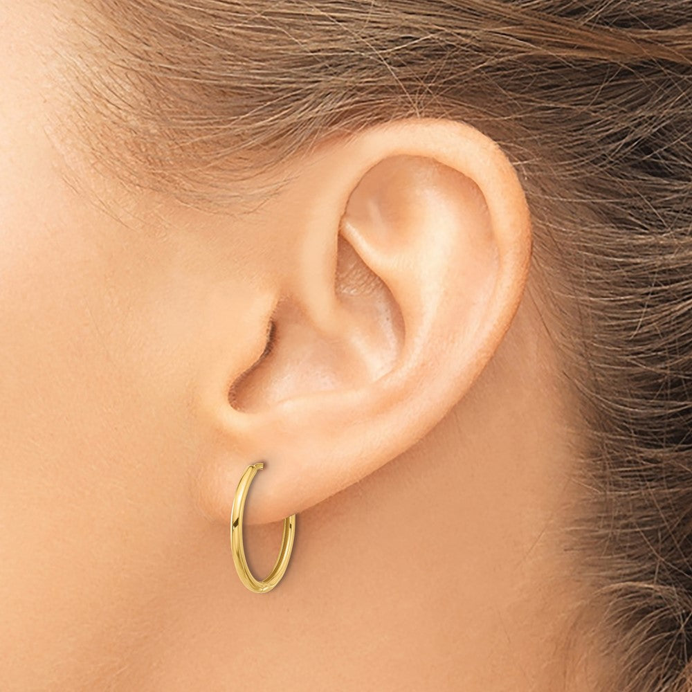14k Yellow Gold 18 mm Polished Hinged Hoop Earrings (1.8 grams)