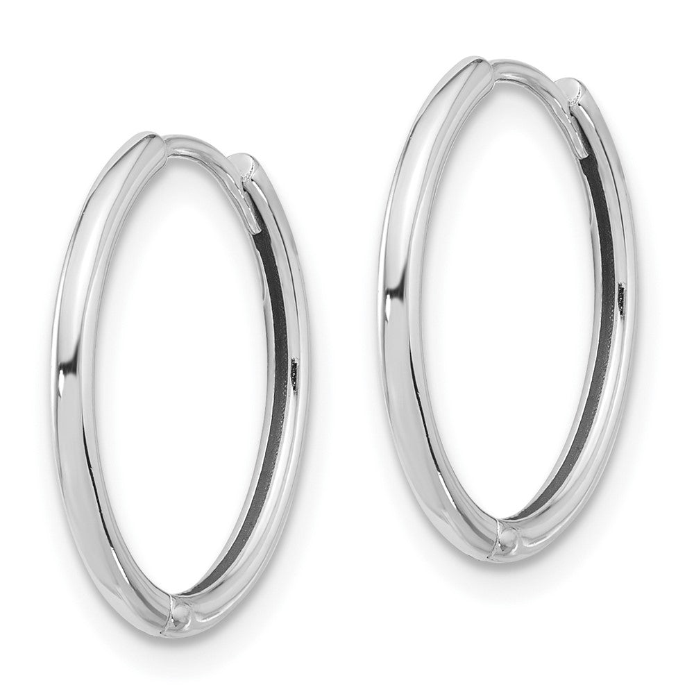 14k White Gold 18 mm Polished Hinged Hoop Earrings (1.86 grams)