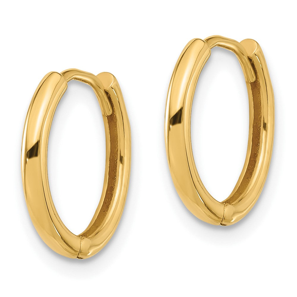 14k Yellow Gold 14.5 mm Polished Hinged Hoop Earrings (1.88 grams)