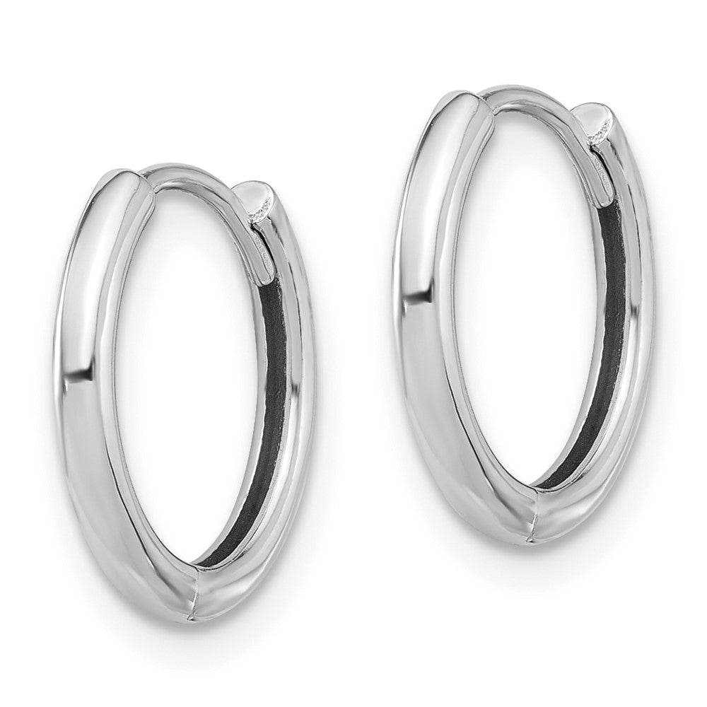14k White Gold 14.5 mm Polished Hinged Hoop Earrings (1.79 grams)