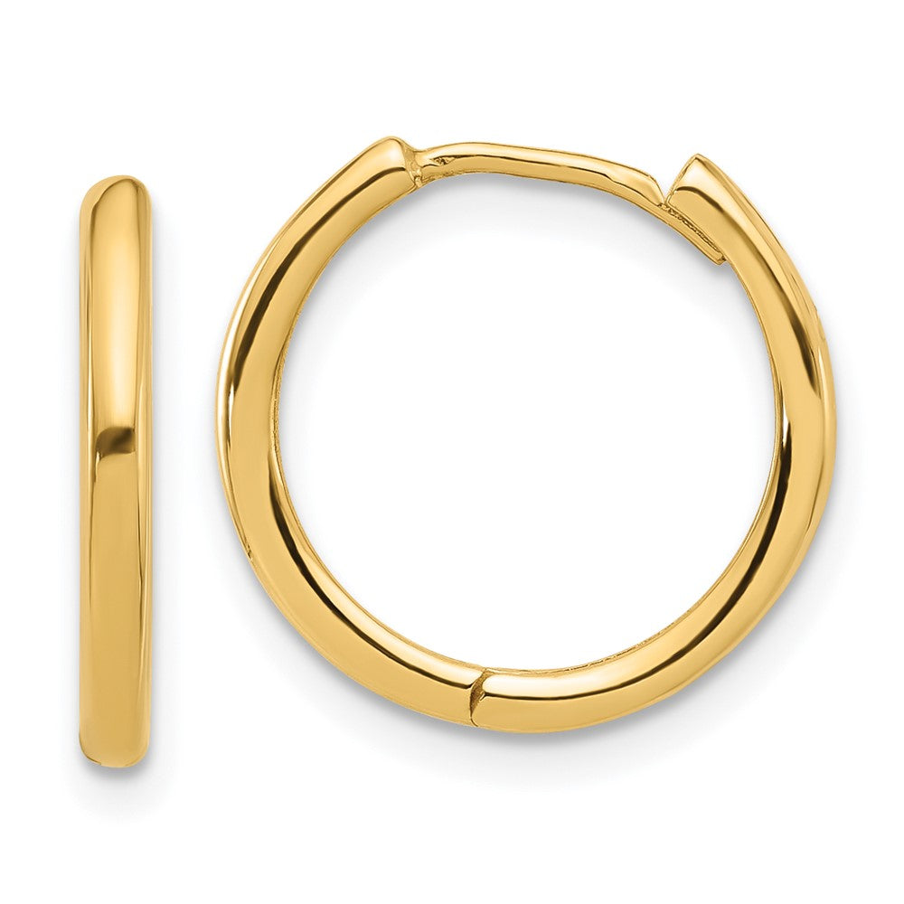 14k Yellow Gold 16.5 mm Polished Hinged Hoop Earrings (2.08 grams)