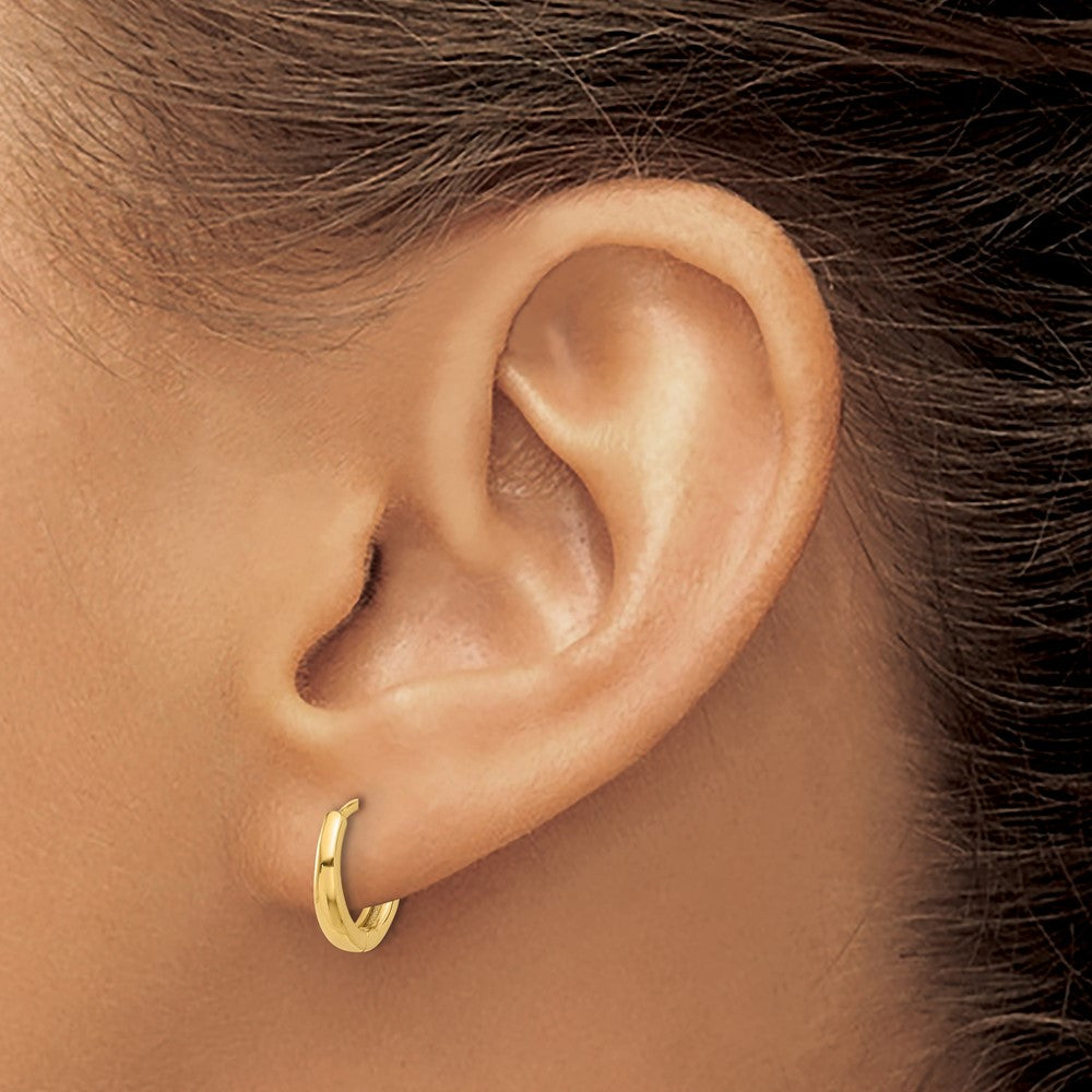 14k Yellow Gold 12.4 mm Polished Hinged Hoop Earrings (1.66 grams)