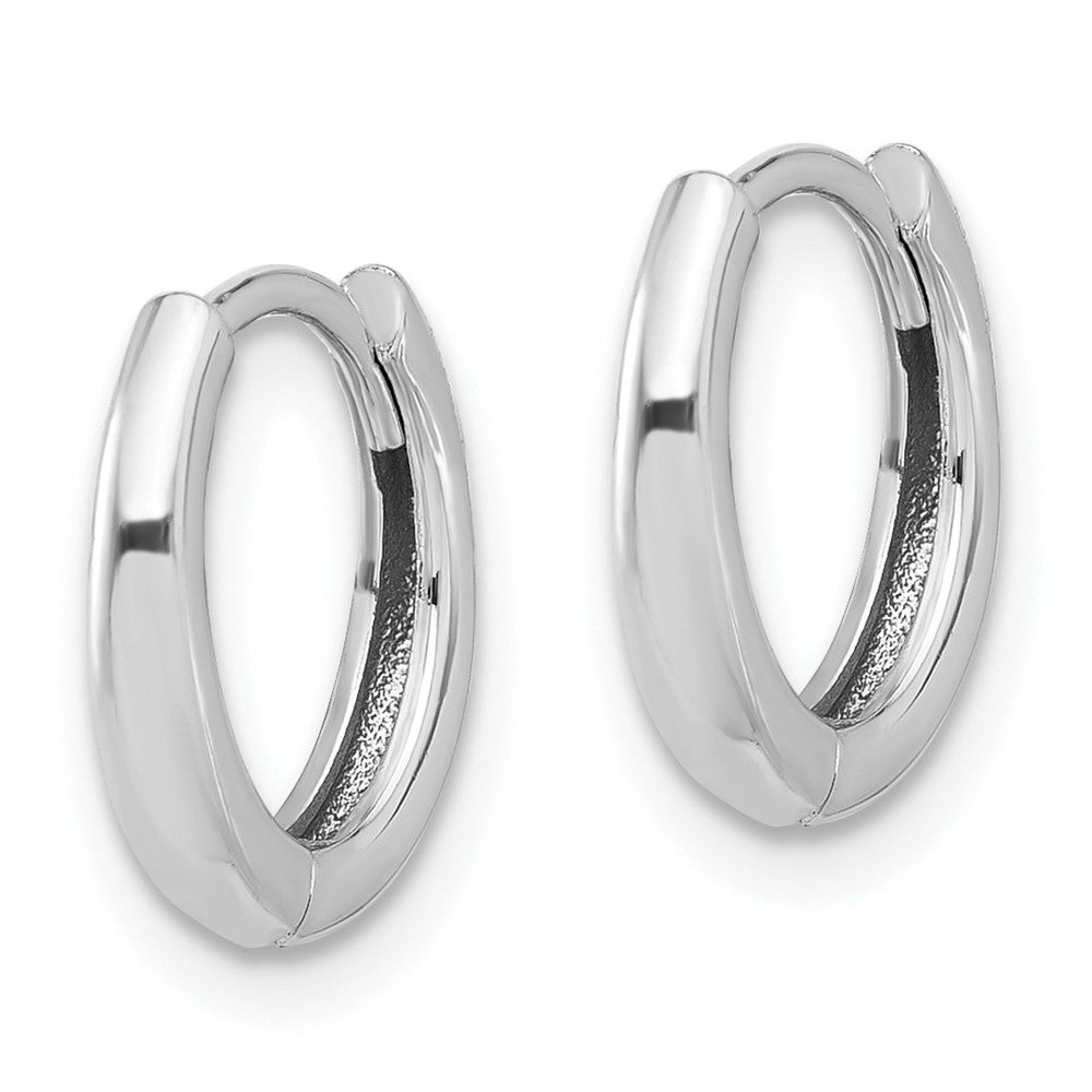 14k White Gold 12.4 mm Polished Hinged Hoop Earrings (1.59 grams)