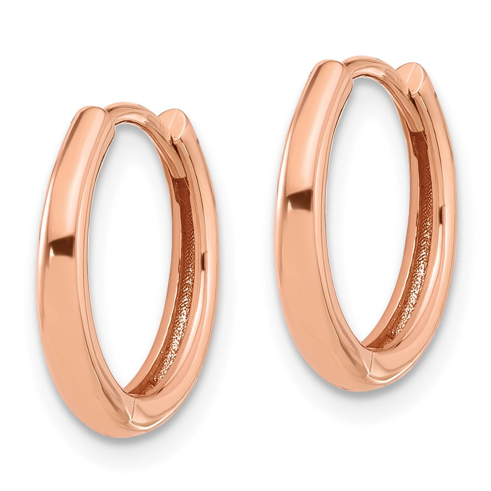 14k Rose Gold 14.3 mm Rose Gold Polished Hinged Hoop Earrings (1.89 grams)