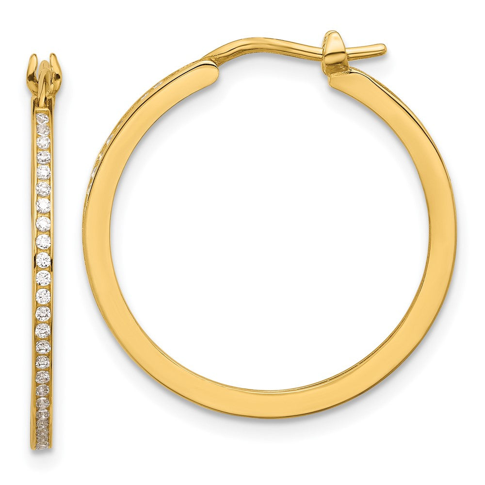 14k Yellow Gold 24.5 mm Large Hoop Earrings (2.77 grams)
