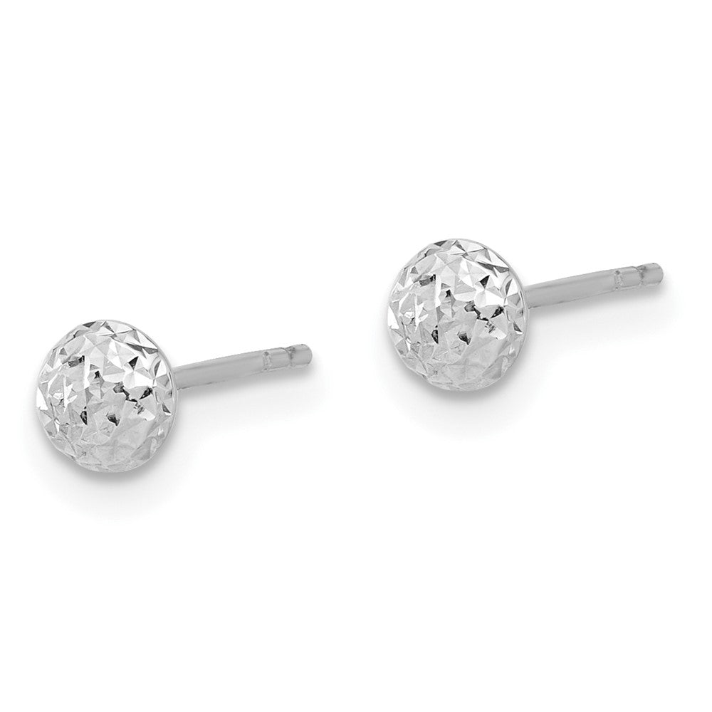 14k White Gold 4.5 mm Button Post Earrings (0.4 grams)