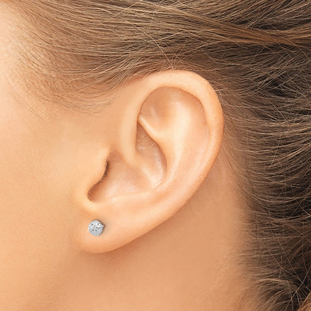 14k White Gold 4.5 mm Button Post Earrings (0.4 grams)