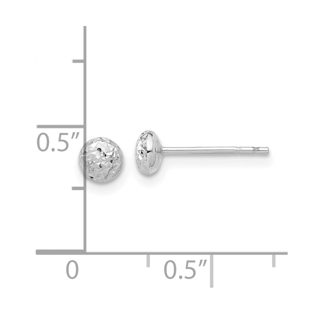 14k White Gold 4.5 mm Button Post Earrings (0.4 grams)