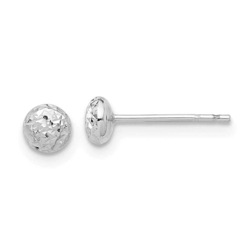 14k White Gold 4.5 mm Button Post Earrings (0.4 grams)