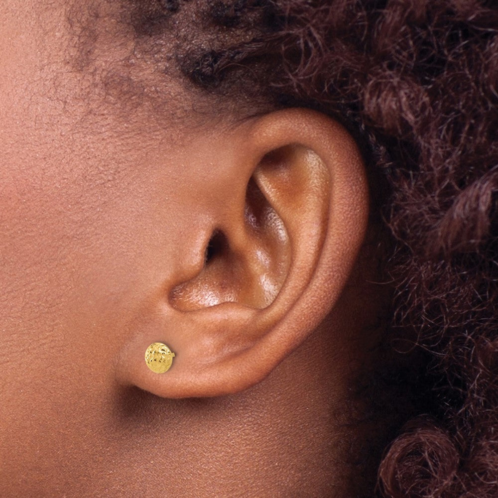 14k Yellow Gold 5.53 mm Button Post Earrings (0.49 grams)