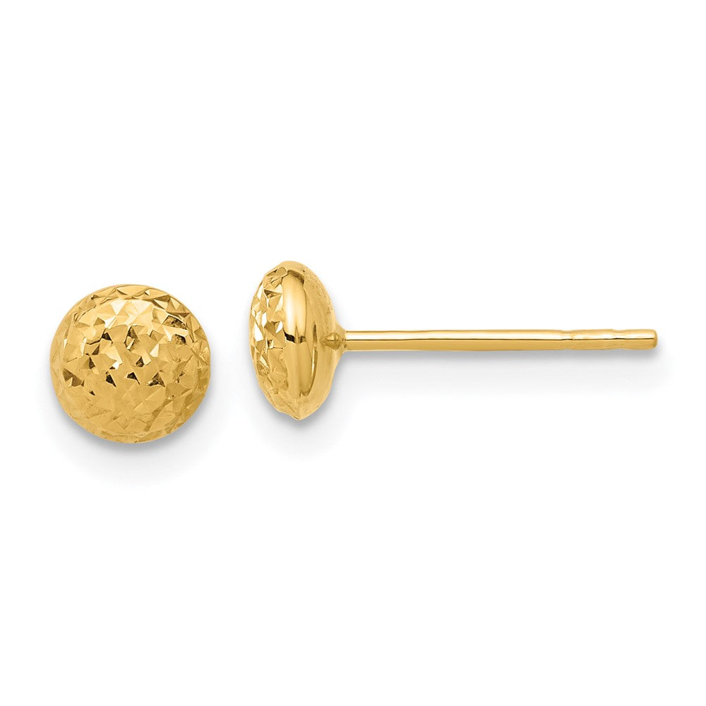 14k Yellow Gold 5.53 mm Button Post Earrings (0.49 grams)