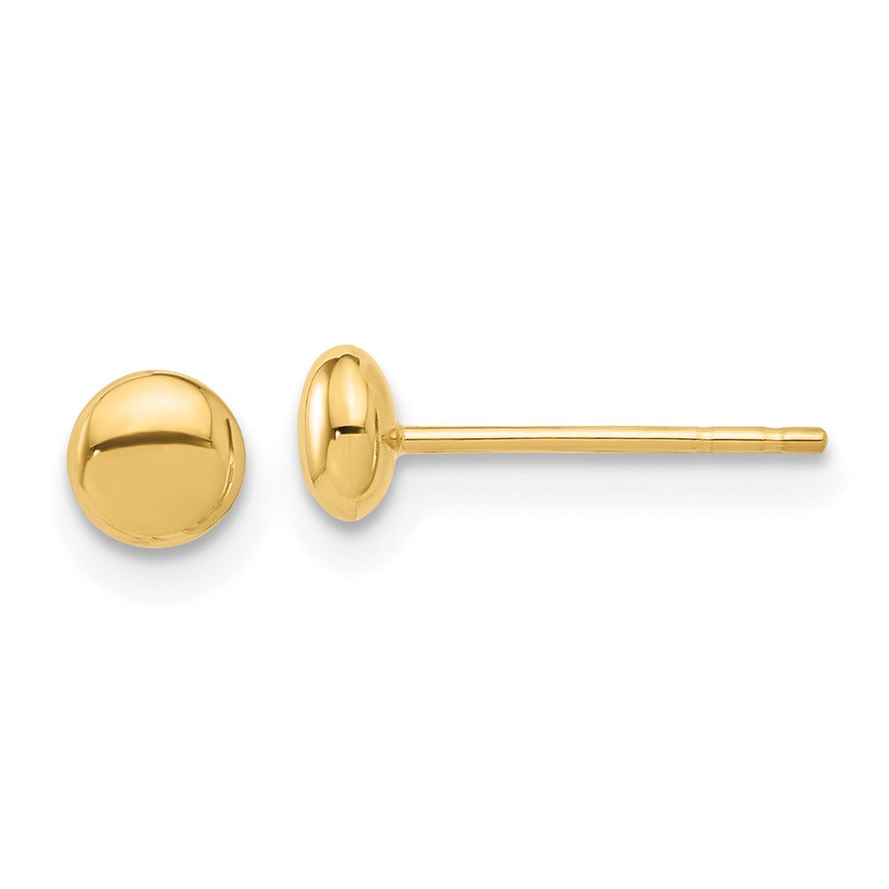 14k Yellow Gold 4.4 mm Button Post Earrings (0.36 grams)