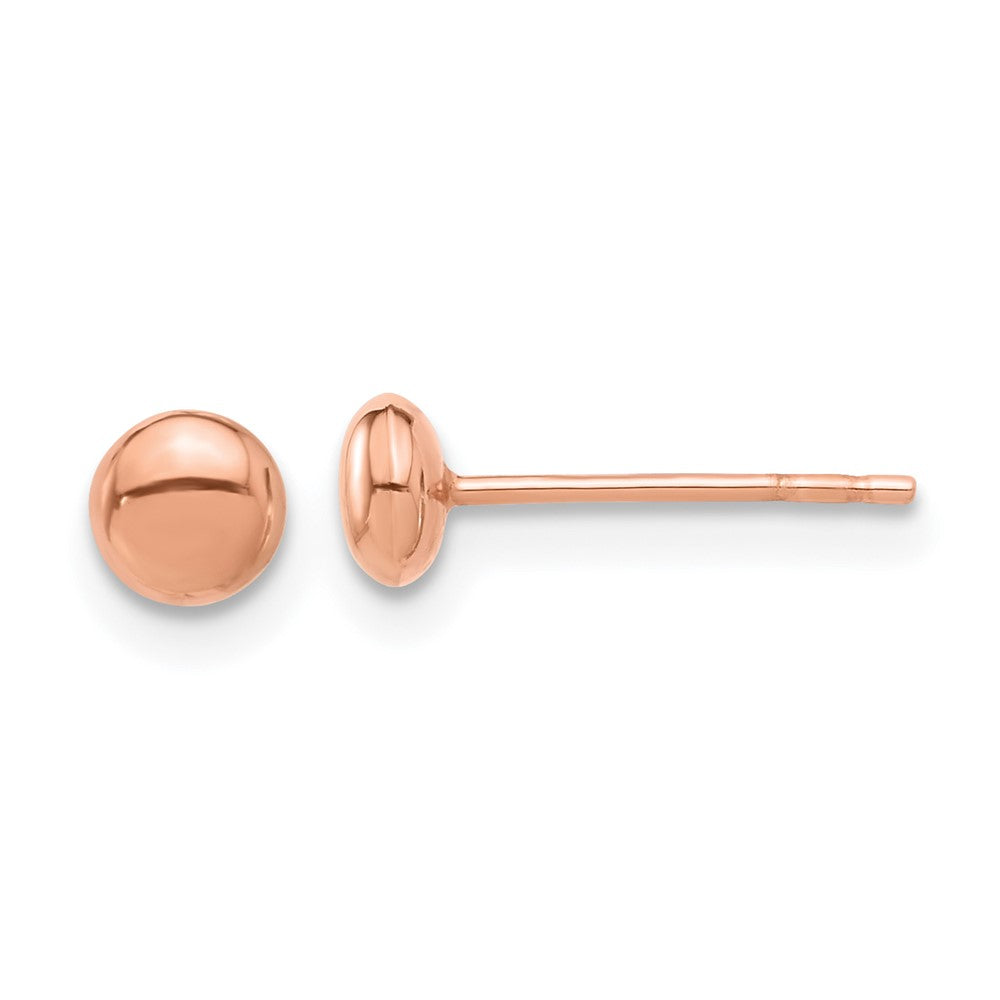 14k Rose Gold 4.4 mm Button Post Earrings (0.38 grams)