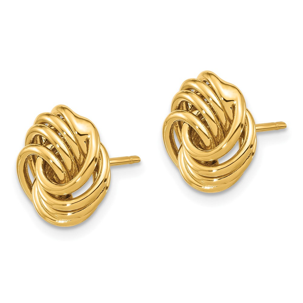 14k Yellow Gold 11.4 mm Polished Love Knot Post Earrings (2.13 grams)
