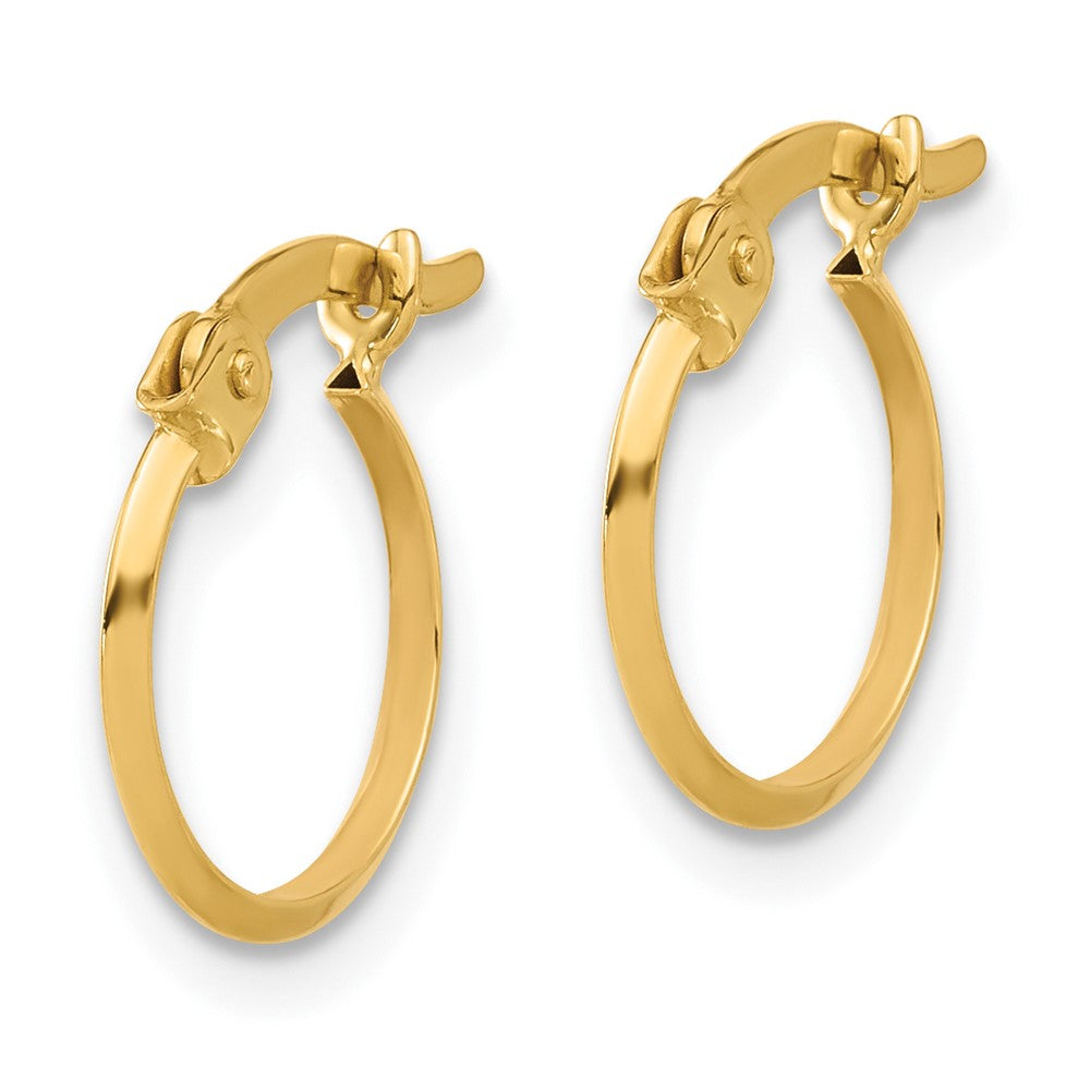14k Yellow Gold 11.5 mm Polished Knife Edge Hoop Earrings (0.58 grams)
