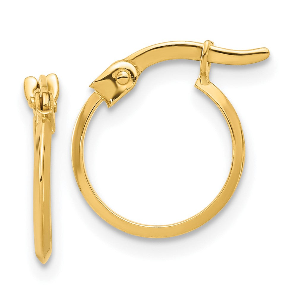 14k Yellow Gold 11.5 mm Polished Knife Edge Hoop Earrings (0.58 grams)