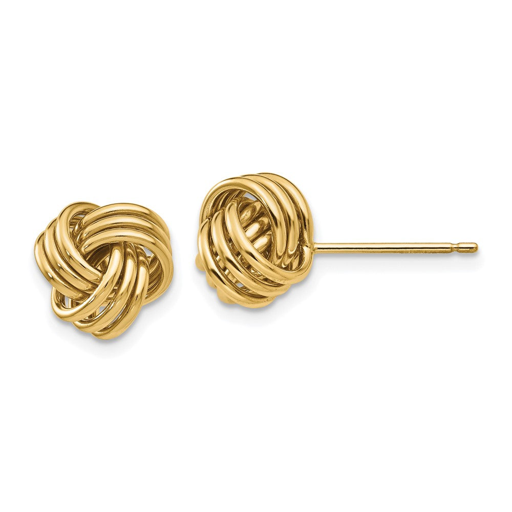 14k Yellow Gold 9 mm Polished Triple Knot Post Earrings (1.97 grams)