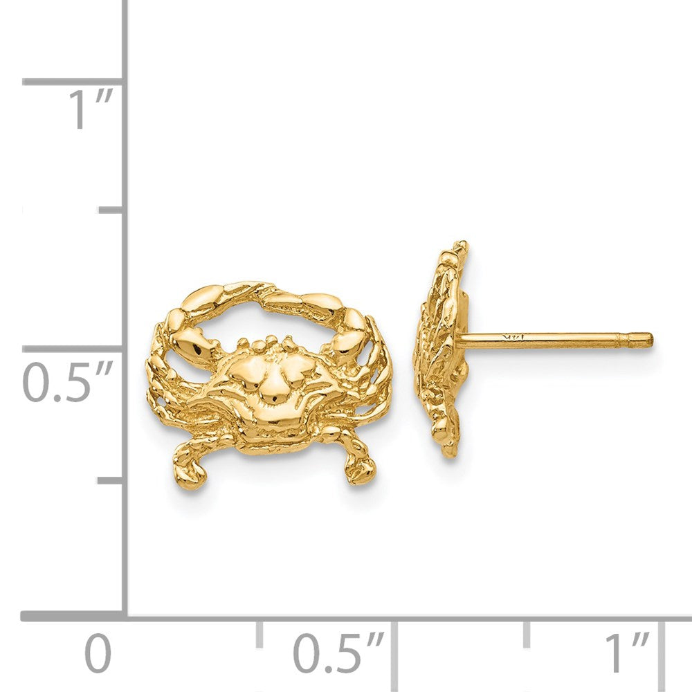 14k Yellow Gold 12 mm Crab Post Earrings (1.69 grams)