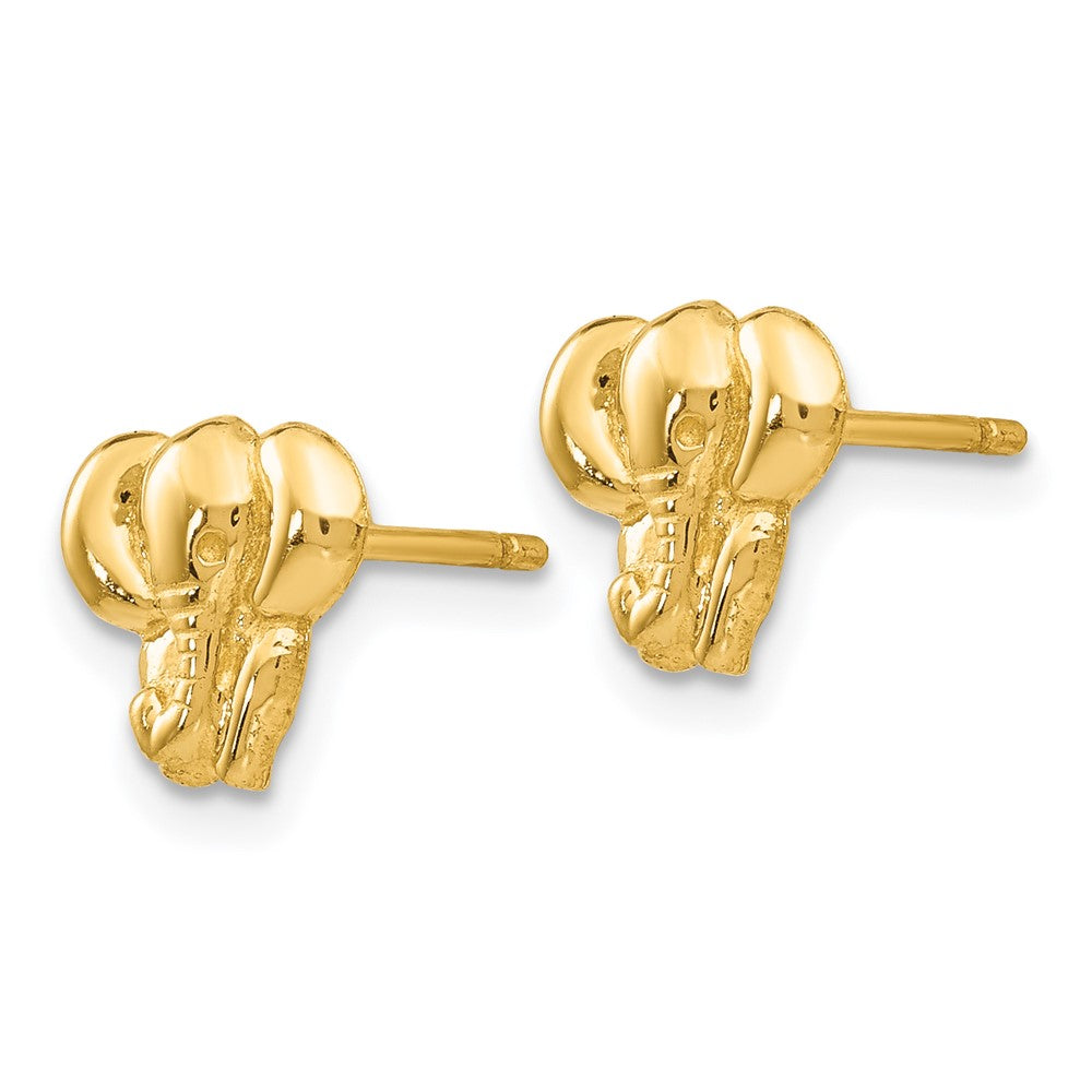 14k Yellow Gold 8 mm Elephant Earrings (1.05 grams)