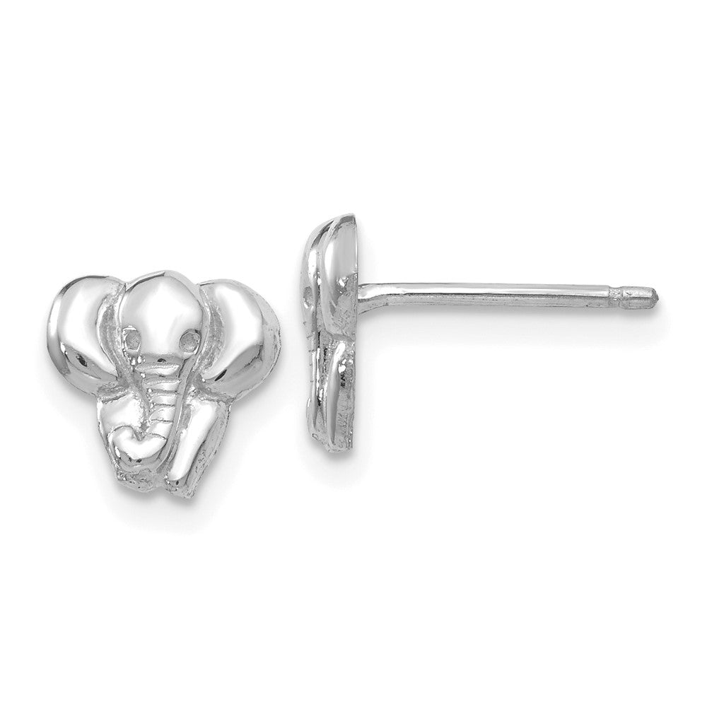 14k White Gold 8 mm Elephant Earrings (1.04 grams)