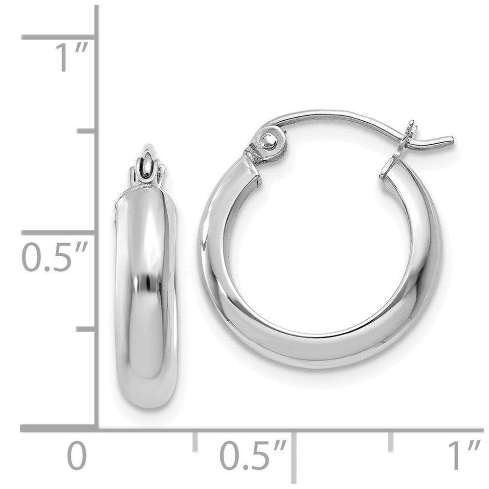 14k White Gold 4 mm Hoop Earrings (1.11 grams)