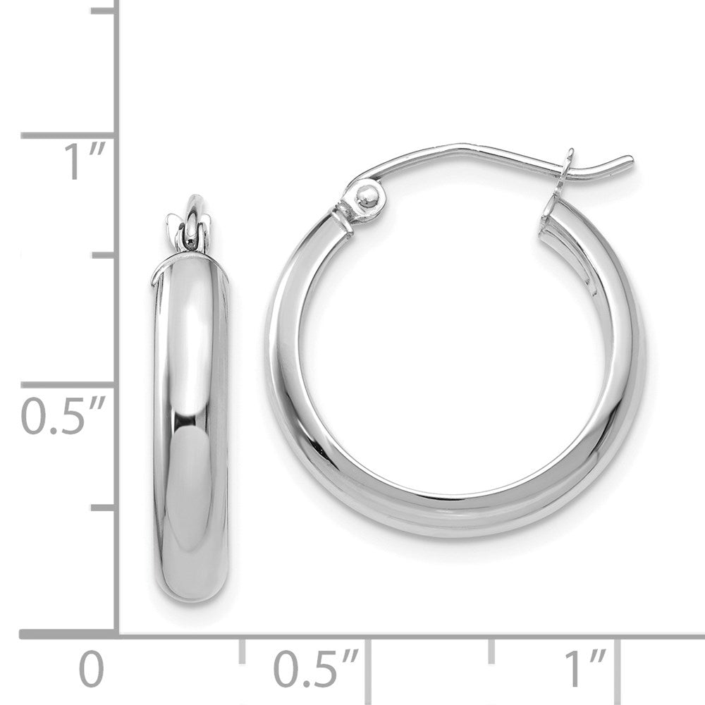 14k White Gold 4 mm Hoop Earrings (1.37 grams)