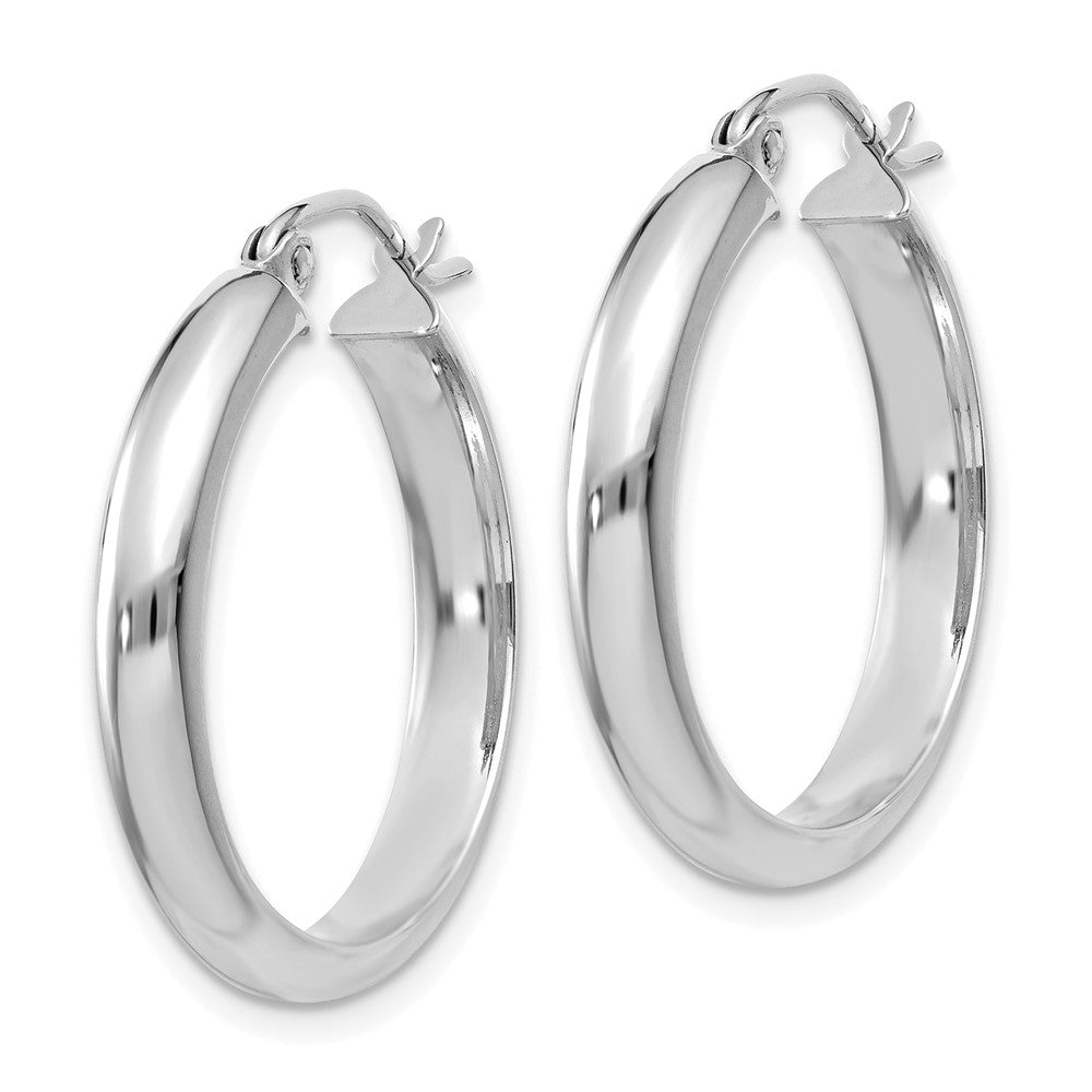 14k White Gold 4 mm Hoop Earrings (1.69 grams)