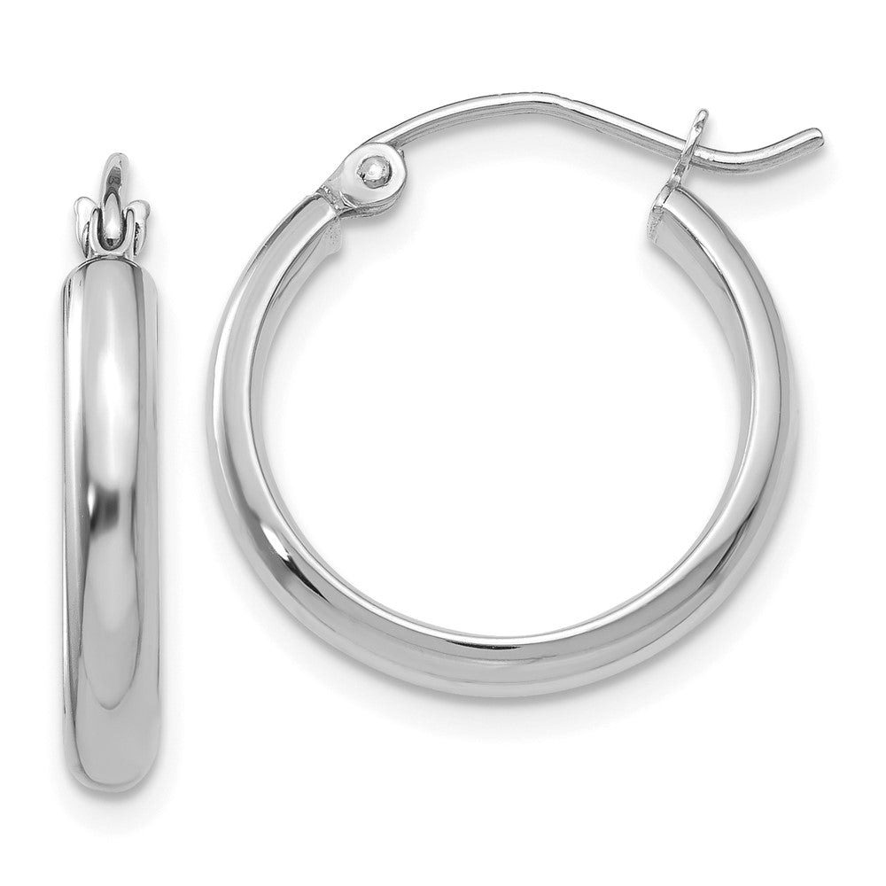 14k White Gold 2.75 mm Hoop Earrings (1.23 grams)
