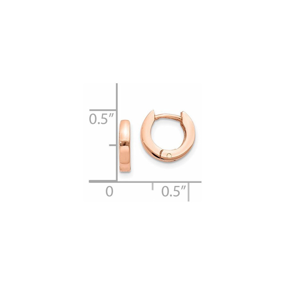 14k Rose Gold 2 mm Round Hinged Hoop Earrings (1.28 grams)