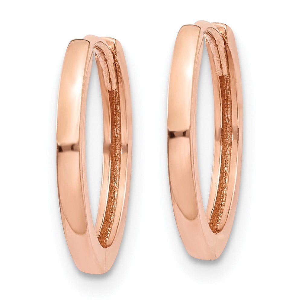 14k Rose Gold 1.5 mm Round Hinged Hoop Earrings (1.51 grams)