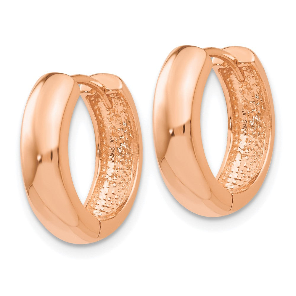 14k Rose Gold 4 mm Round Hinged Hoop Earrings (3.44 grams)