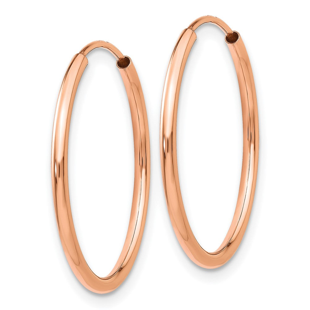 14k Rose Gold 23 mm Polished Endless Tube Hoop Earrings (0.88 grams)
