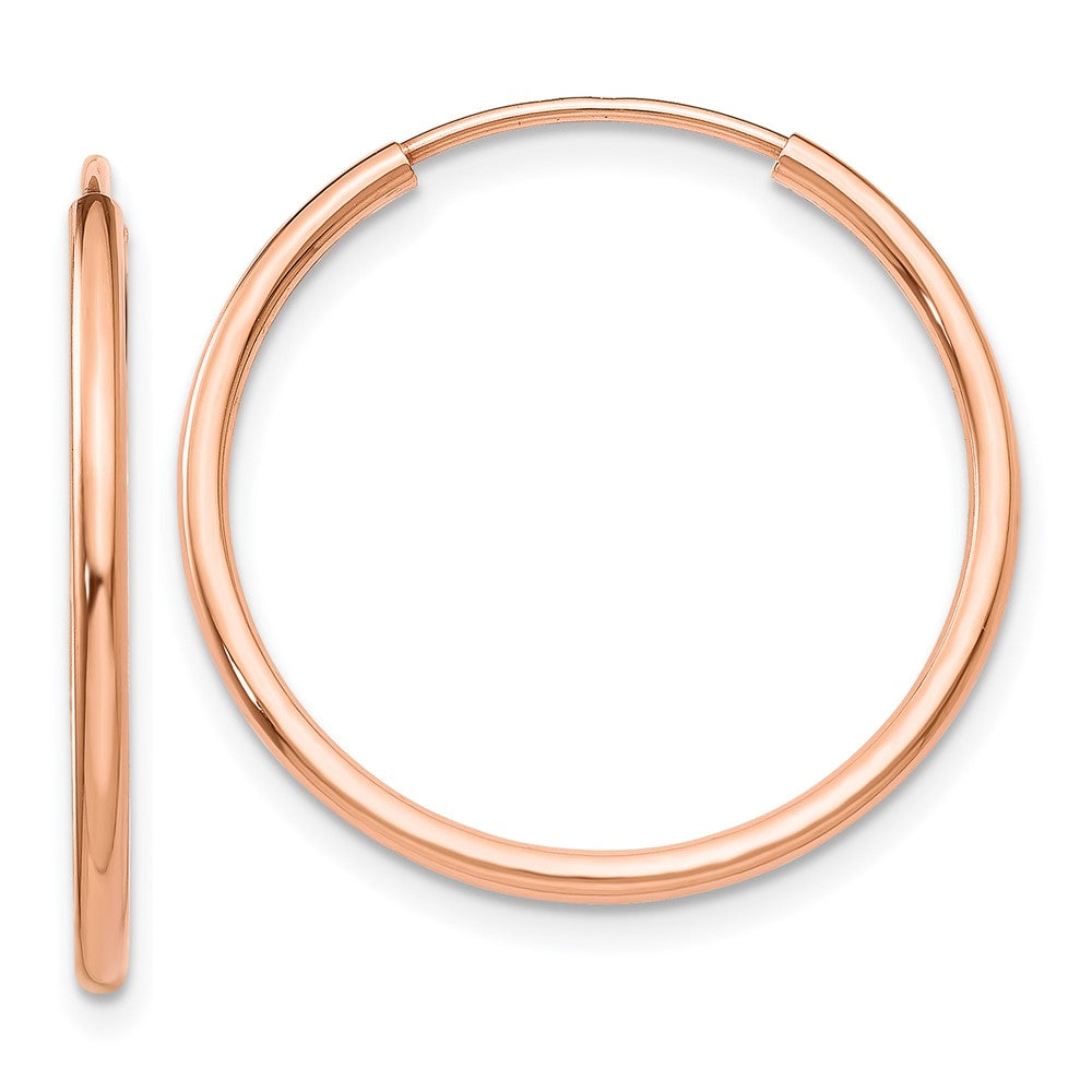 14k Rose Gold 23 mm Polished Endless Tube Hoop Earrings (0.88 grams)
