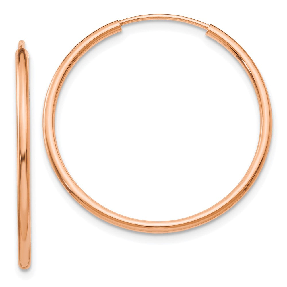 14k Rose Gold 26 mm Polished Endless Tube Hoop Earrings (1.06 grams)