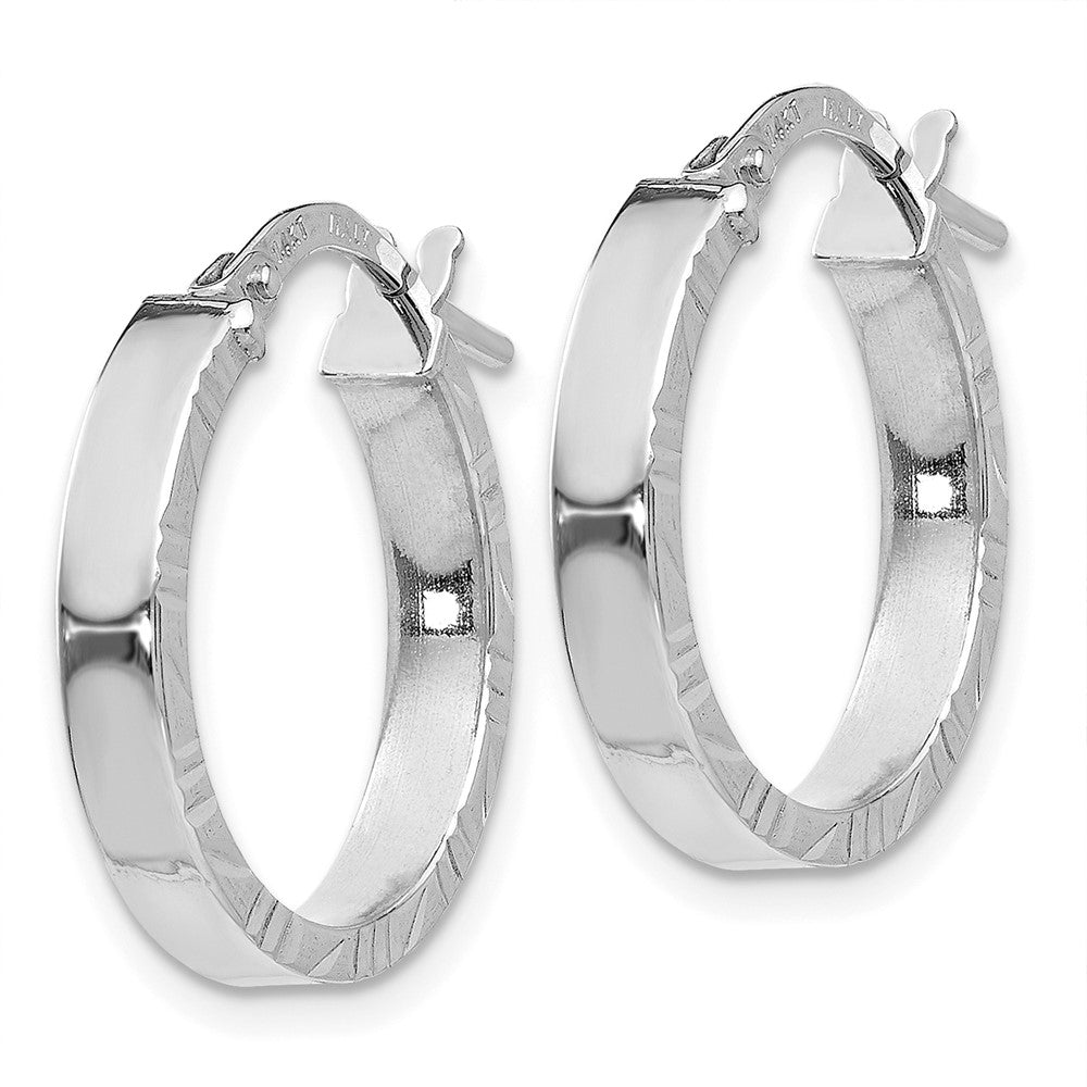 14k White Gold 30.25 mm Polished Hoop Earrings (1.86 grams)