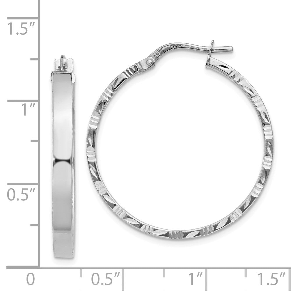 14k White Gold 30.25 mm Polished Hoop Earrings (1.86 grams)