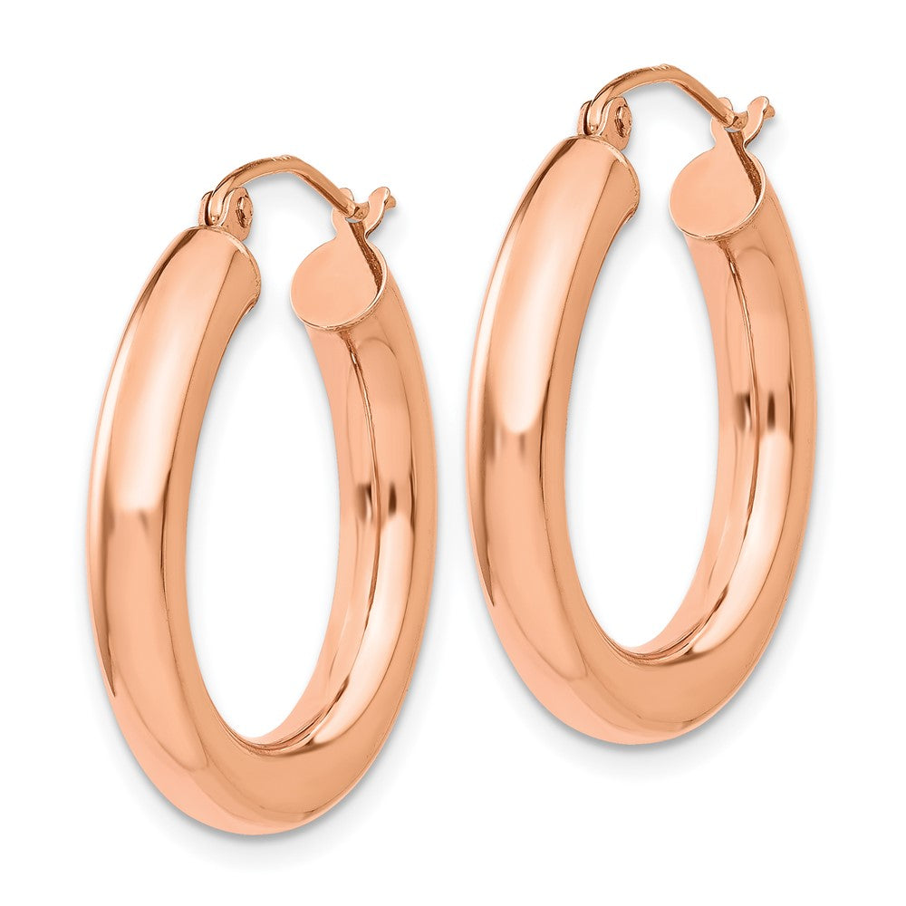 14k Rose Gold 4 mm Tube Hoop Earrings (2.47 grams)