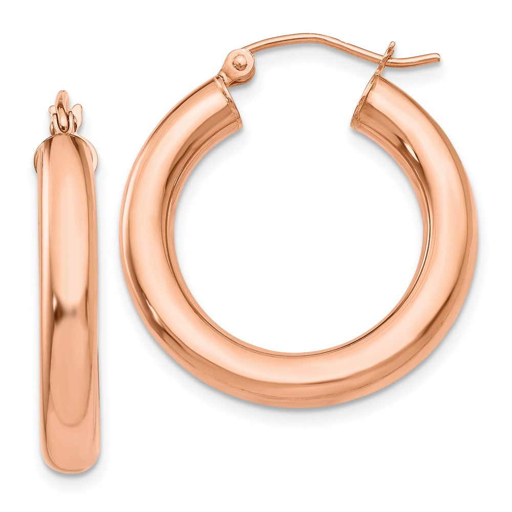 14k Rose Gold 4 mm Tube Hoop Earrings (2.47 grams)