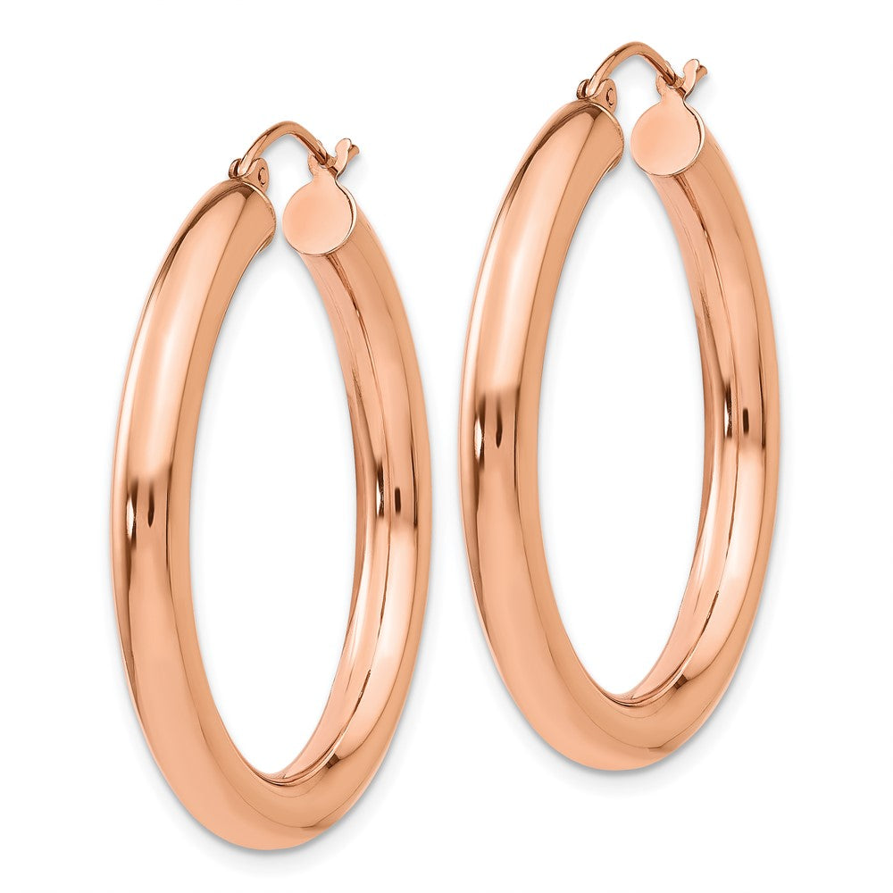 14k Rose Gold 4 mm Tube Hoop Earrings (3.52 grams)