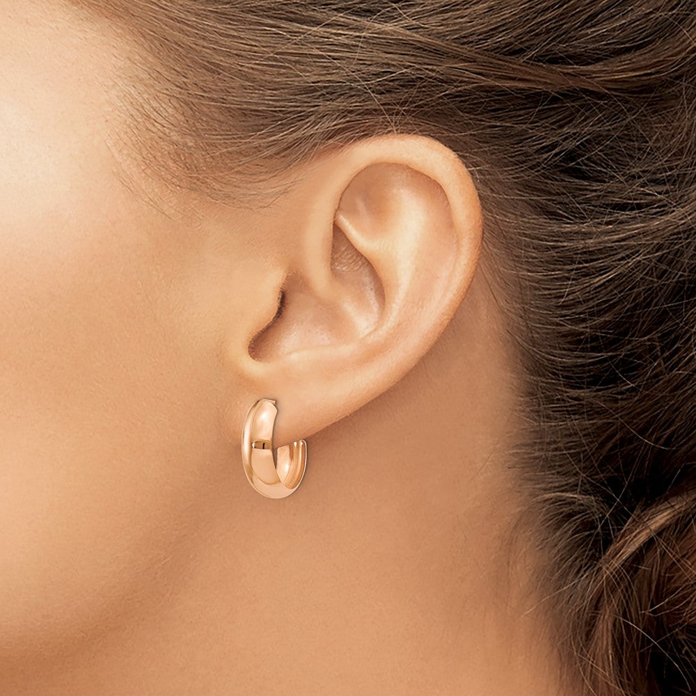 14k Rose Gold 6 mm Polished Hoop Earrings (1.4 grams)