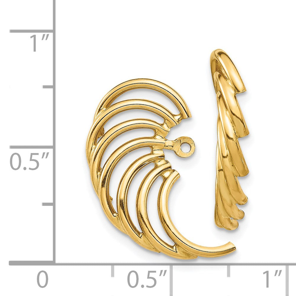 14k Yellow Gold 13 mm Polished Swirl Shaped Earring Jackets (1.57 grams)