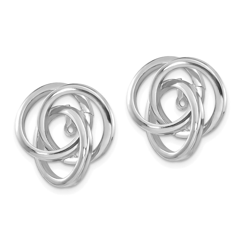 14k White Gold 16 mm Polished Love Knot Earring Jackets (2.9 grams)