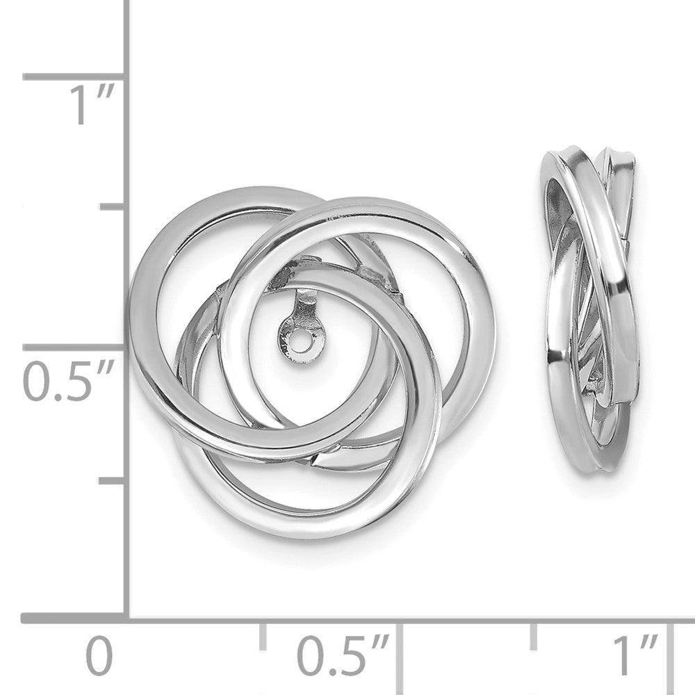 14k White Gold 16 mm Polished Love Knot Earring Jackets (2.9 grams)