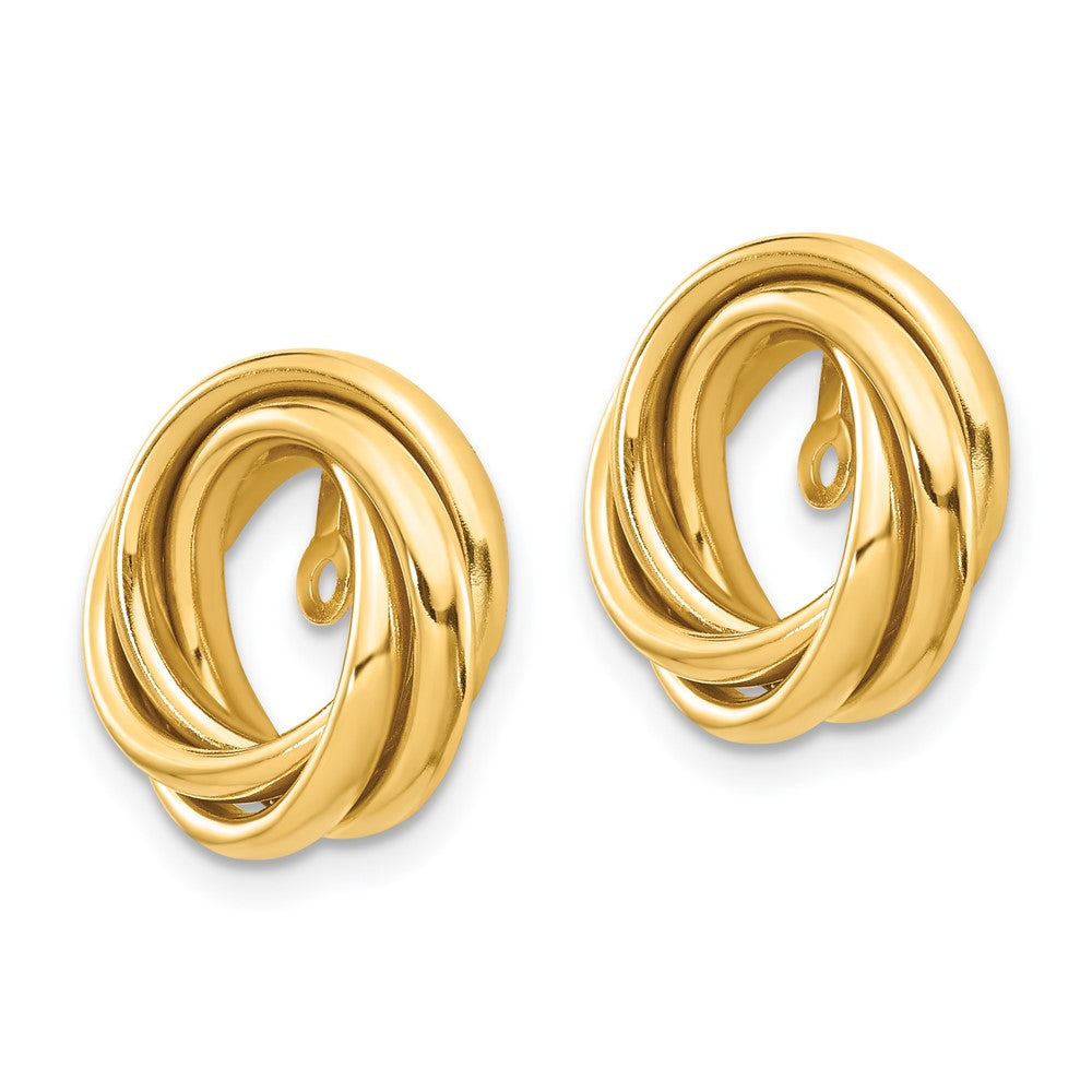 14k Yellow Gold 13 mm Polished Love Knot Earring Jackets (1.48 grams)
