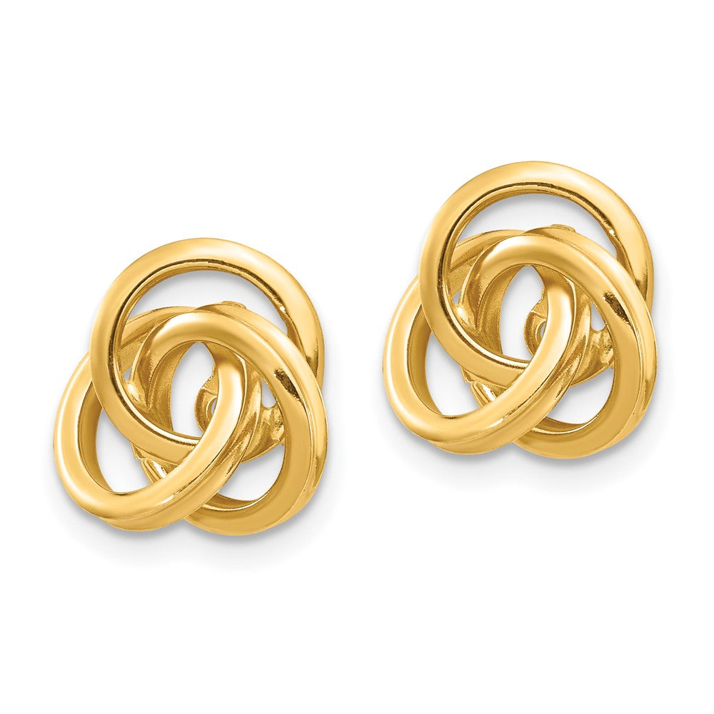 14k Yellow Gold 10 mm Polished Love Knot Earring Jackets (2.06 grams)